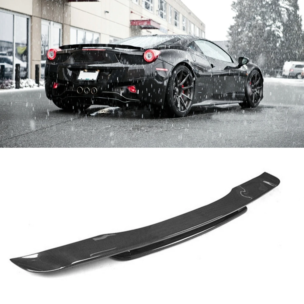 

Real Carbon Fiber Rear Trunk Lid Spoiler Wing For Ferrari 458 Car Tailgate Flap Trim Decklid Splitter Upper Body Kit