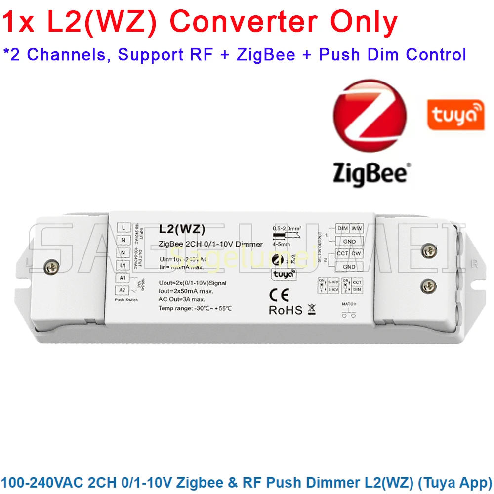 WiFi Zigbee LED Dimmer L1 L4-M L2 DL 0/1-10V RF Tuya Smart Push Smart Life APP Control RF DMX to Skydance 0-10V Signal Converter view 4