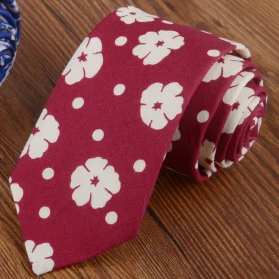 Exquisite Fashion 6CM Ties Floral Cotton Soft Tie for Man Formal Business Groom Groomsman Wedding Necktie Graduation Gift