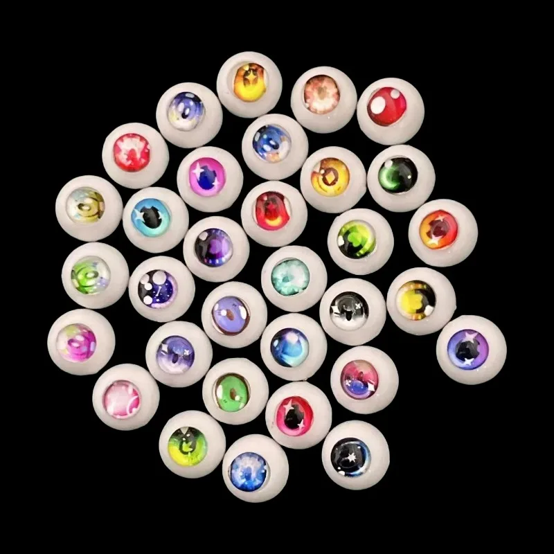 2 ペア人形眼球 12 ミリメートル/14 ミリメートル 1/6 BJD 人形 DIY おもちゃアクセサリー漫画眼球アニメ目カラフルな目