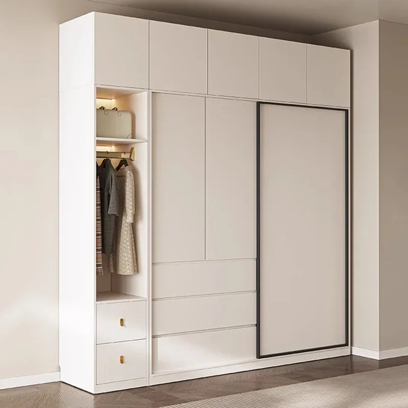 Clothes White Wardrobes Luxury Wooden Living Room Apartment Nordic Modern Cabinets Simple Display Guarda Roupa Salon Furniture