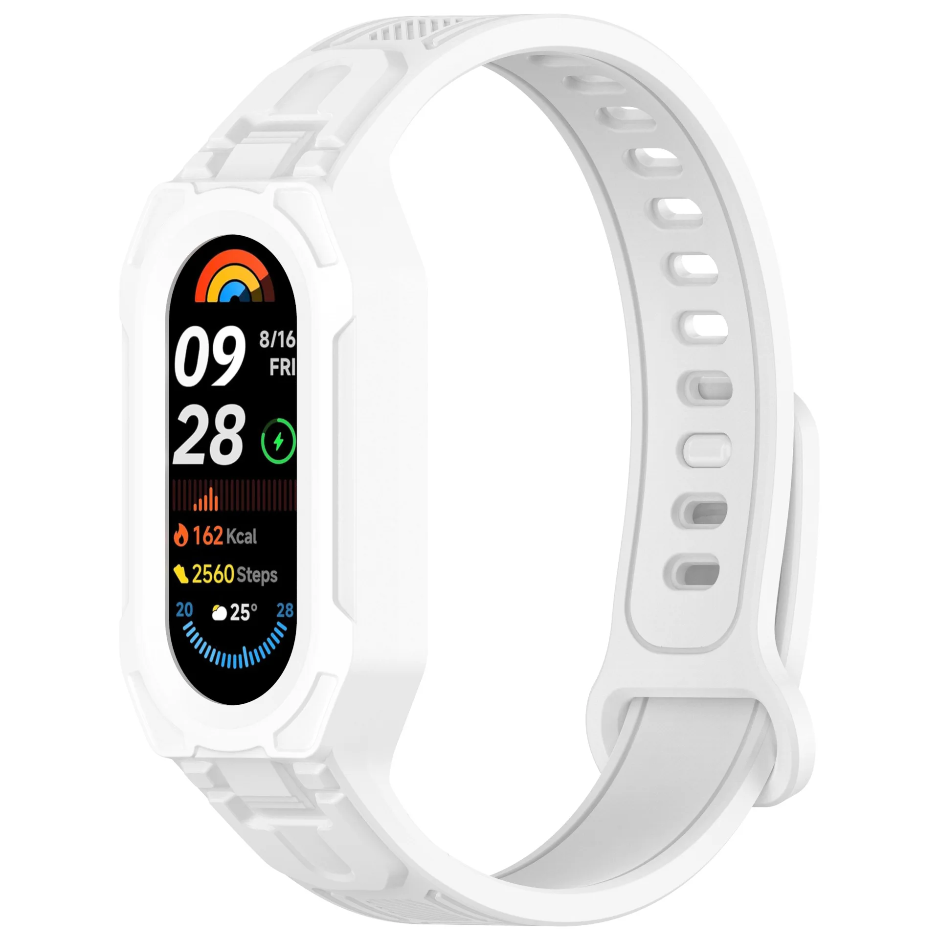 Elegante traje con correa de silicona integrada para Xiaomi Miband 56789, correa de silicona Universal de una sola pieza