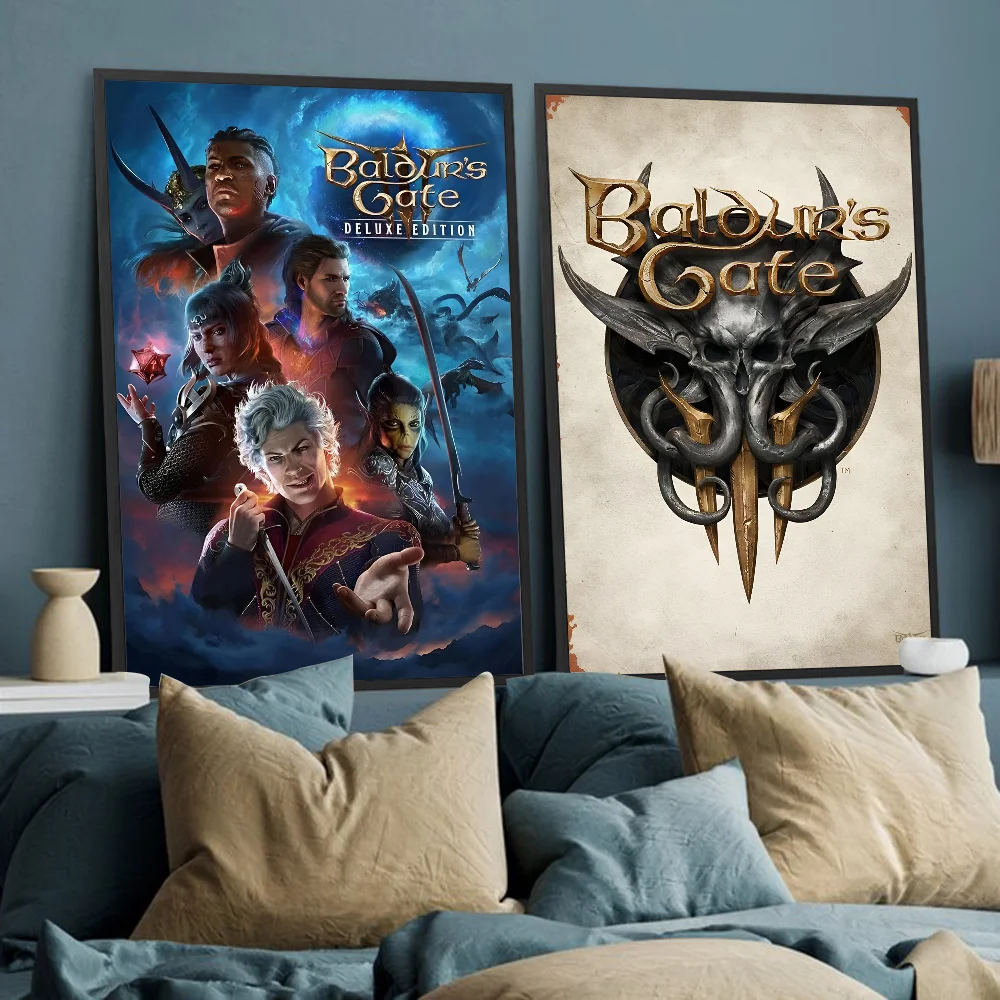 B-Baldur S Gate 3 Game Classic Vintage Posters HD Quality Wall Art Retro Posters for Home Room Wall Decor