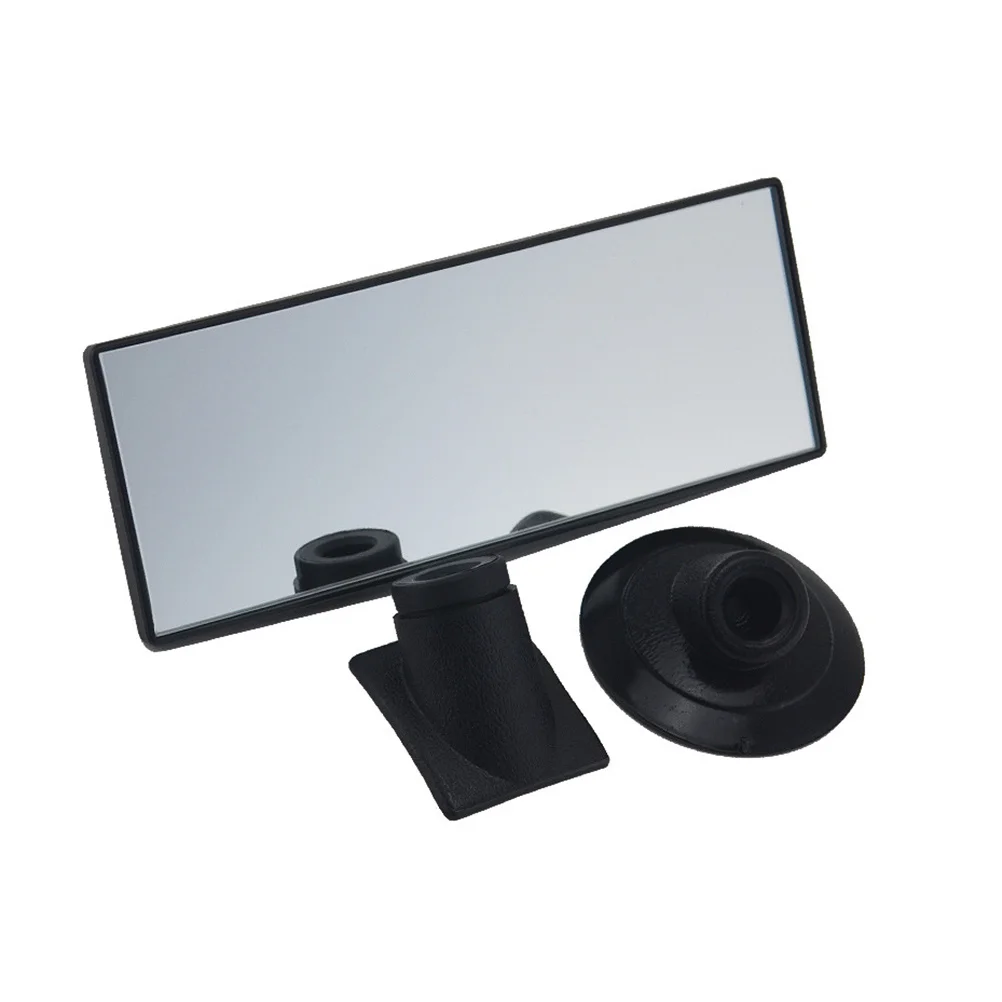 

Universal Flat Interior Rearview Mirror 145 High Definition Wide Angle Strong Plastic Material Removable Suction Cup 360