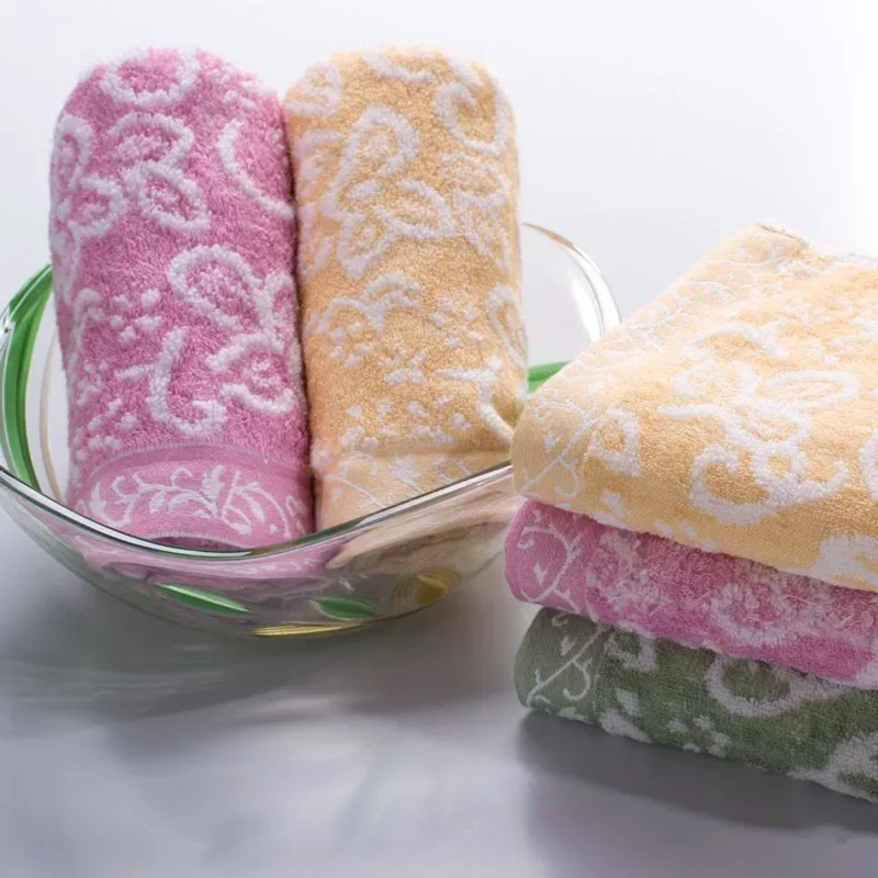 Toalla de algodón sin giro y fibra de bambú de 25x50cm para niños, toalla de mano, venta al por mayor, limpieza del hogar, cara para bebés y niños, alta calidad