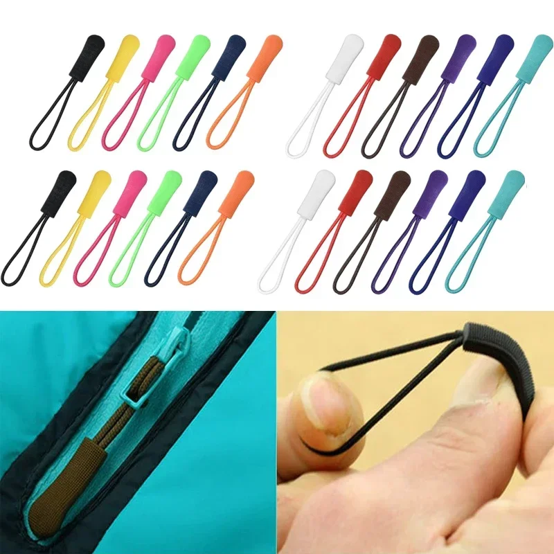 50/100pcs Plastic Zipper Pull Puller Replacement Zipper Clip Broken Buckle Fixer Rope Tab For Clothes Traveling Case Backpacks