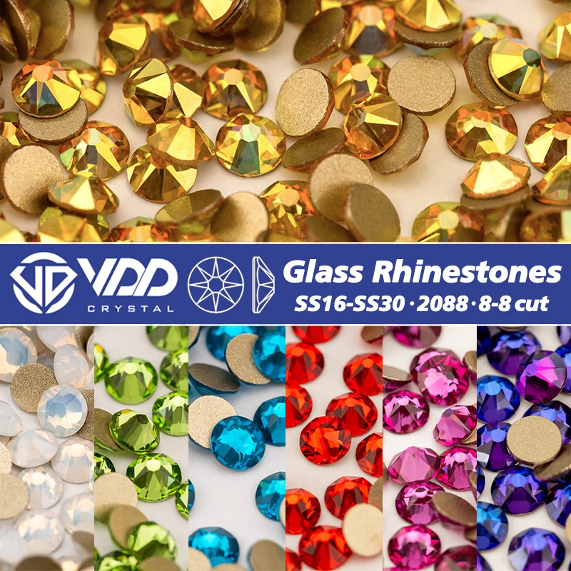 VDD SS16-SS30 2088 Rhinestones Crystal Flatback High Quality AAAAA 8 Big 8 Small 16cut Stones For Nail Art DIY Crafts Decoration