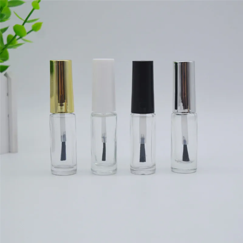 10/30/50pcs 5ml Empty Nail Gel Bottles Clear Nail Polish Bottles Glass Nail Glue Bottles Simple Nail Oil Bottle