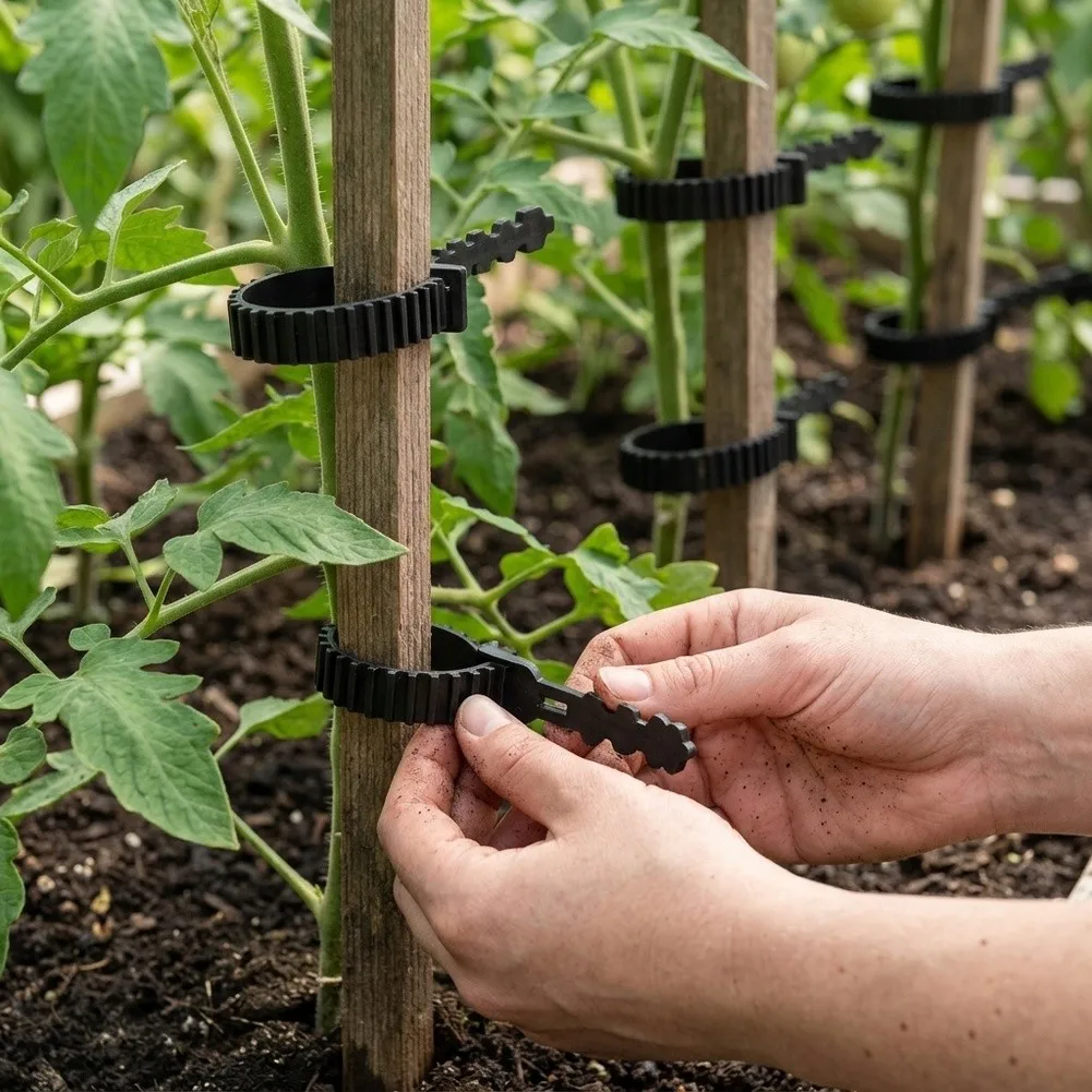 Reusable Garden Straps for Plant Support Applications Including Grape Trellis Setup Sapling Staking and Shrub Training Tasks