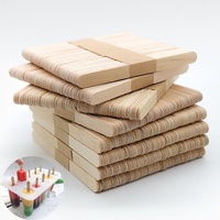 50Pcs Wooden Ice Cream Sticks Child Hand DIY Resin Mold Wood Ice Pop Sticks Making Tools Building Model Craft Decoration