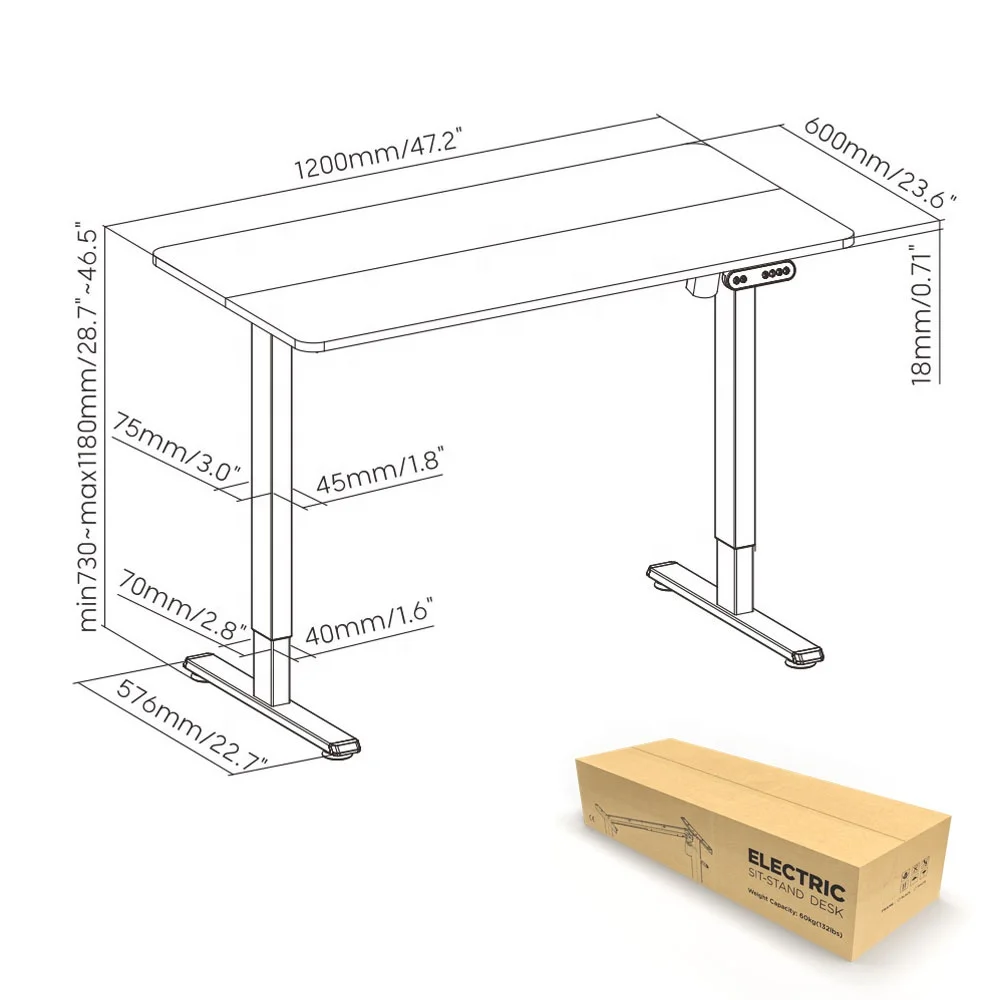 Modern Home Office Furniture Height Adjustable Smart Ergonomic White Small Electric Single Motor Computer Study Table Stand Desk