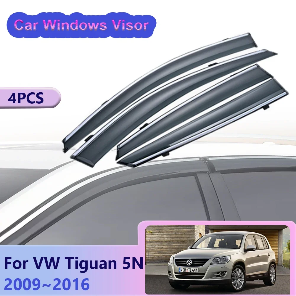 

Car Windows Visor for Volkswagen VW Tiguan 5N MK1 2009~2016 Side Sun Rain Guards Deflector Vent Smoke Cover Shelters Accessories