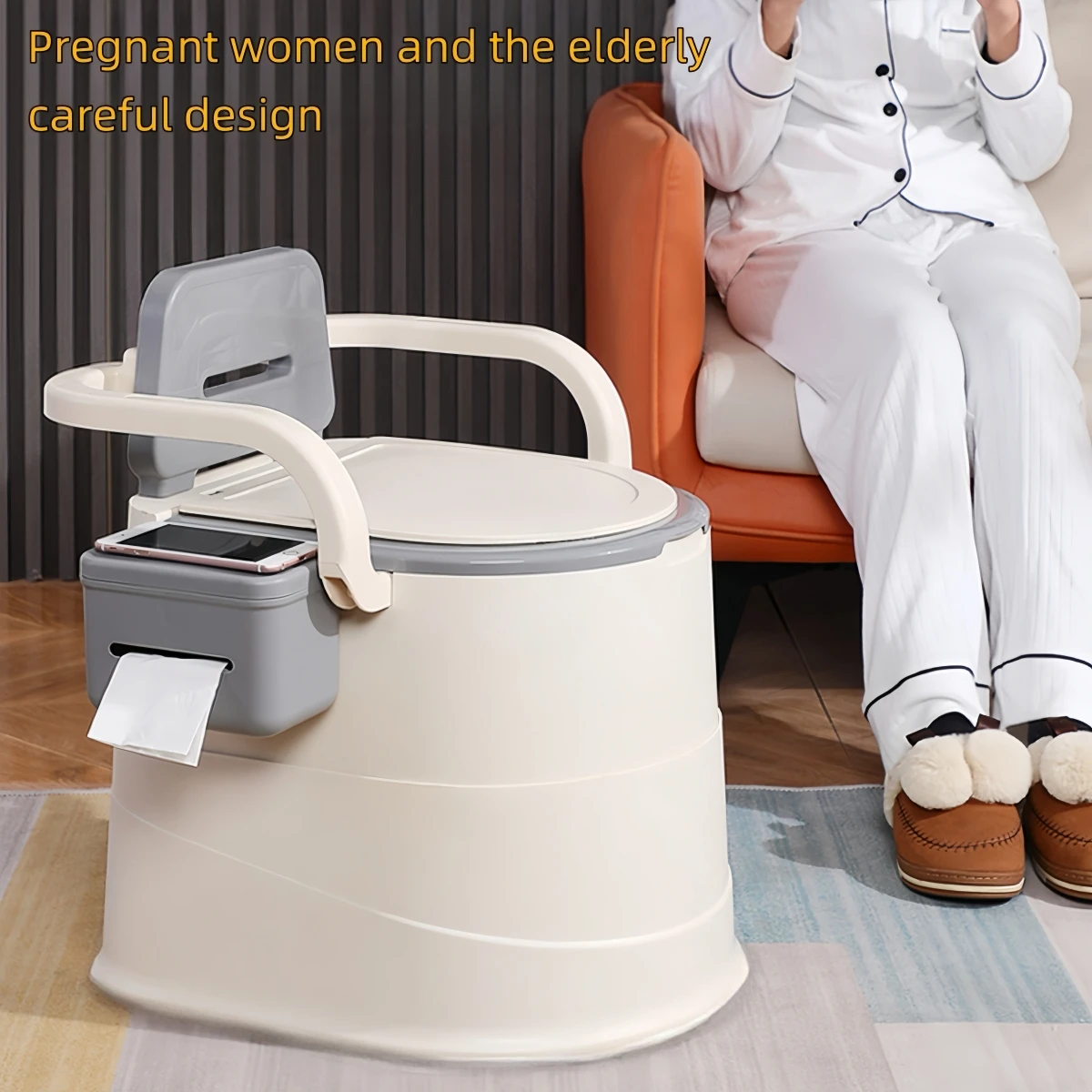 قطعة واحدة من مرحاض محمول باللون الرمادي/الوردي مع دعم خلفي مريح وغطاء، مناسب للتخييم، والأنشطة الخارجية، والحمام، وغرفة النوم، والمشي لمسافات طويلة، والنساء الحوامل، والأشخاص ذو التنقل المعاقين، ومرحاضون ذو غطاء محدود، ومستخدمين، ومستخدمين، ومستخدمين لمرحاضين، ومستوىين مع حامل مناديل، ومرحاضون قويين، وتصانة عاليين، وتصميم عصرياضة القياسين، وتصميم عصرياضة، وتصاقين، وتصميم عصريحة الرائح، وتصين، وتصميم عصريشة، وتصميم عصرياضة، وتصميم عصرياضة الرائحة الرائحة الرائحة الرائحة، بدون استخدام ا #1