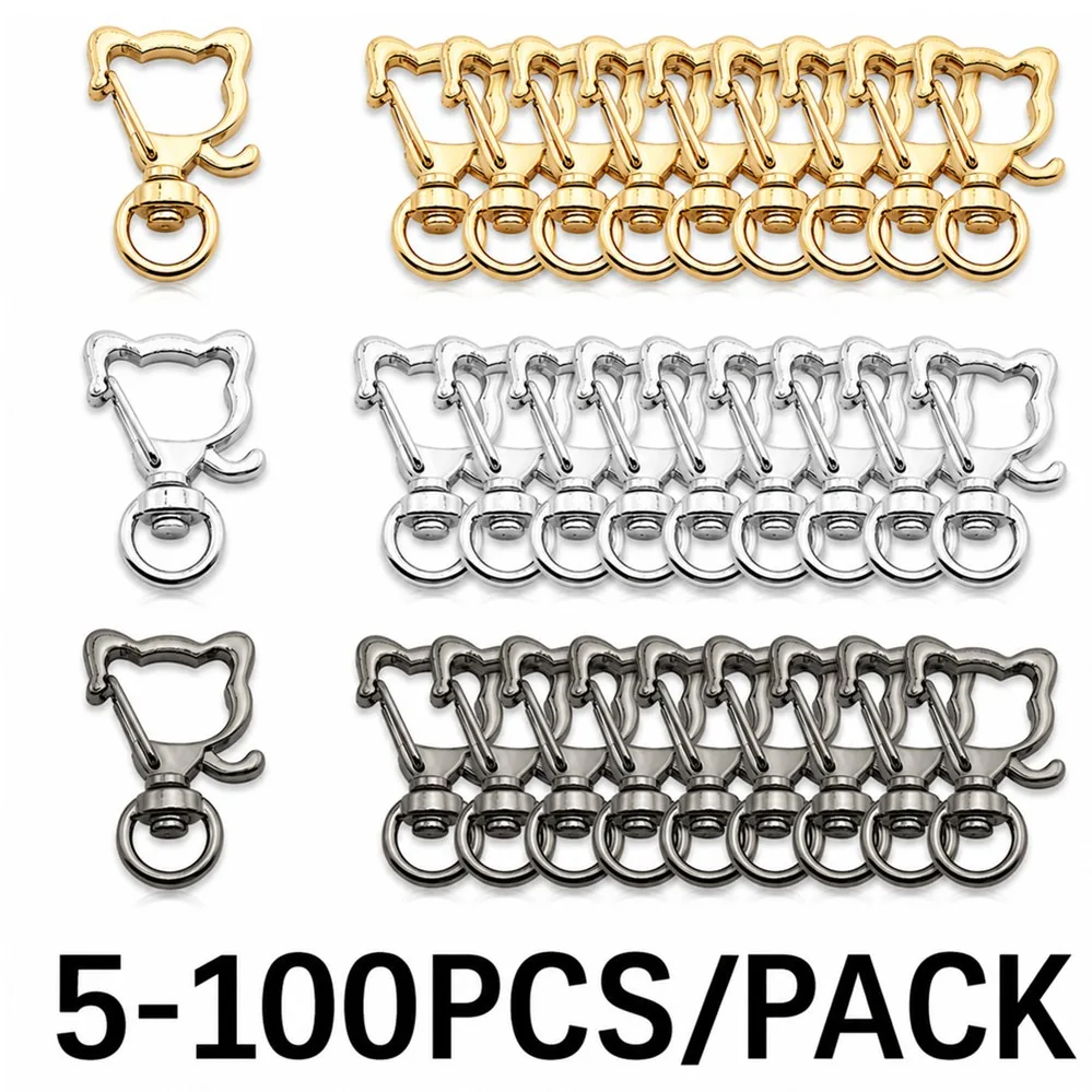5-100Pcs/lot Alloy Snap Hook Trigger Clips Buckles Star Lobster Clasps For Keychain DIY Key Ring Clasp Supplies WHOLESALE