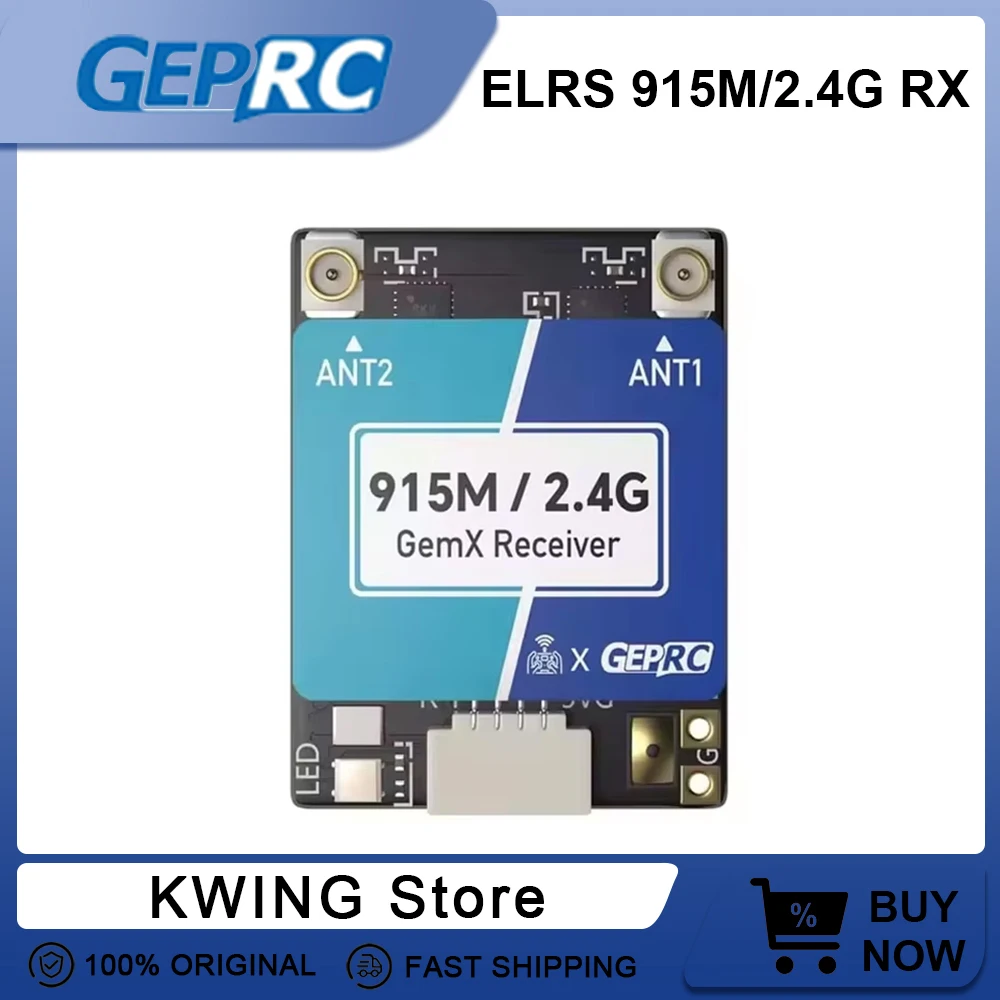 

GEPRC ELRS 915M/2.4G GemX Gemini Receiver FPV Crossover Aircraft TX Module Dual-RF Chip 1000Hz DIY FPV Drone Part 1PC