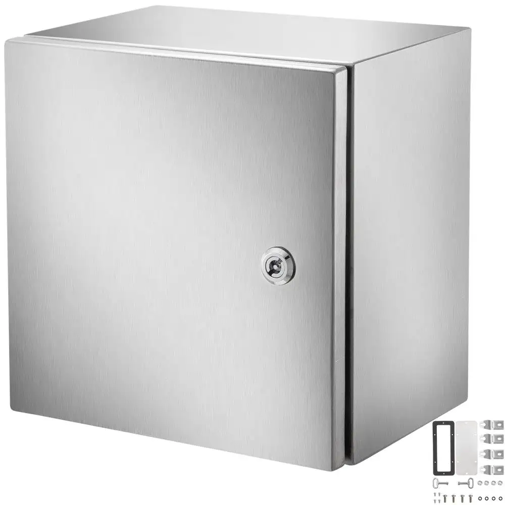 

Корпус из нержавеющей стали 12x12x8 дюймов NEMA 4X IP66 Водонепроницаемая пылезащитная наружная и внутренняя электрическая распределительная коробка с креплением