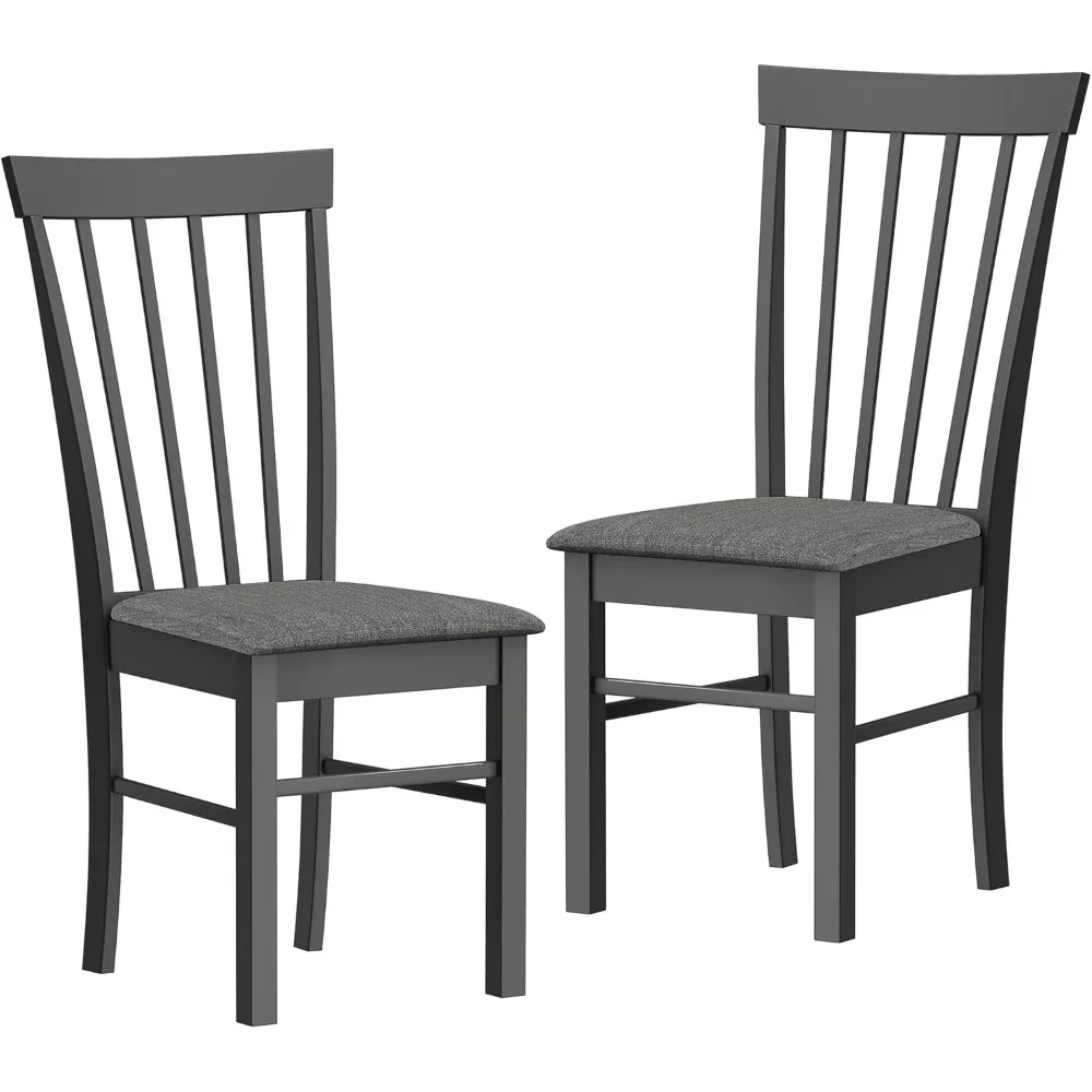 

Wooden Dining Chairs Set, Farmhouse Upholstered Kitchen Chairs with Rubber Wood Frame for Living Room, Dining Room,