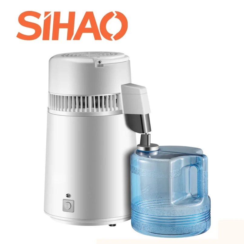 SIHAO Purificador de Agua Destilada de 4L, Dispensador con Filtro de Acero Inoxidable 304, Máquina Suavizadora de Agua Potable, Aparato Portátil para Producción de Agua Pura para Uso Diario en el Hogar y Suministro de Agua Potable en la Oficina