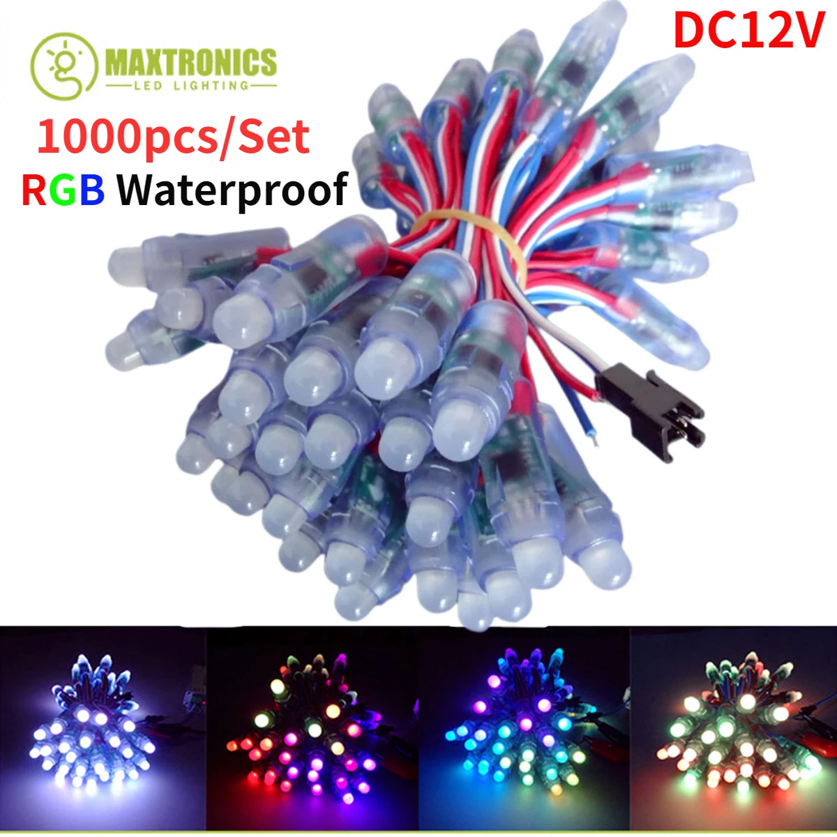 1000pcs/Set DC12V WS2811 2811 IC 12mm RGB Led Module String Waterproof Digital Full Color IP68 LED Pixel Light 12V Strip Lamp