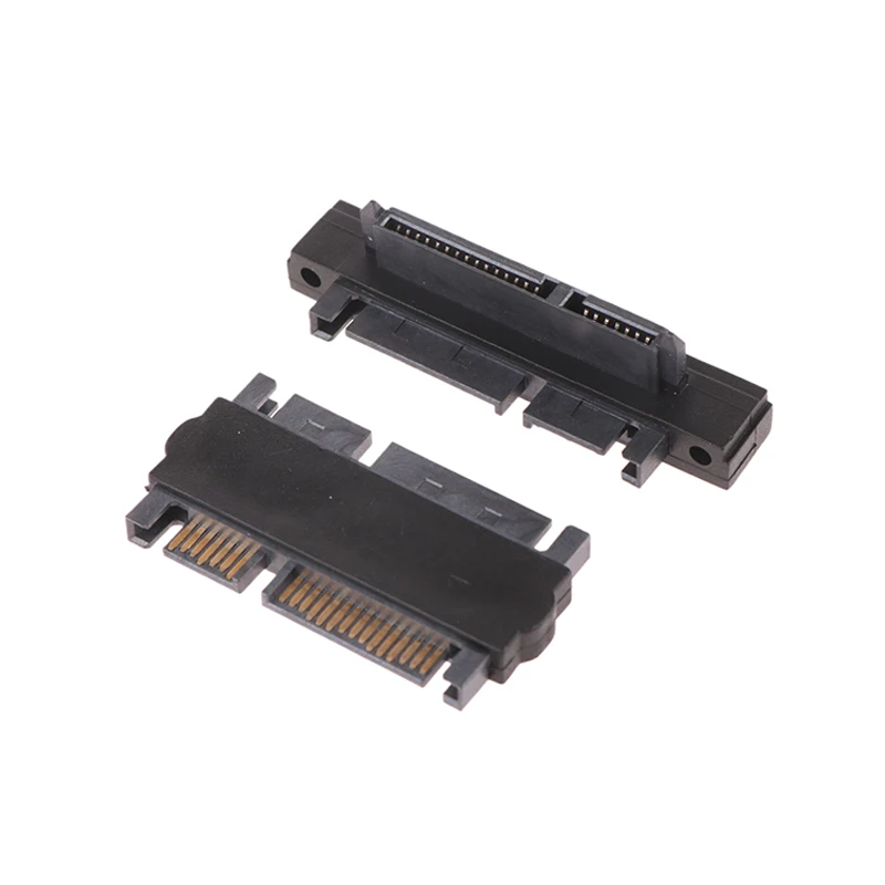 1Pc Brand New Hard Disk Drive SATA Male To Male To Female Elbow Data Power Extension Connector HDD 7+15Pin SATA Adapter