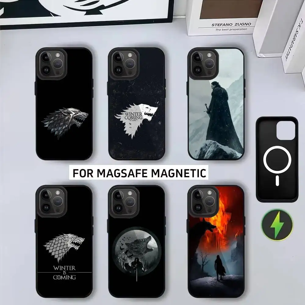 

W-Winter C-Coming S-Stark-ES Phone Case For iPhone17,16,15,14,13,12,11 Plus,Pro Max Magnetic with Magsafe Wireless Charging