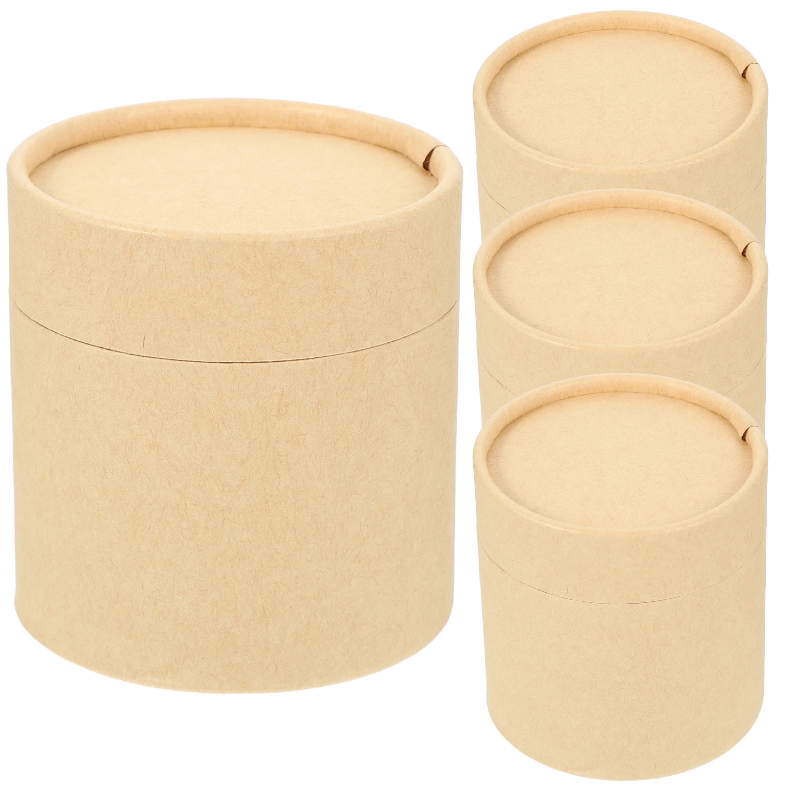 

4pcs Tea Storage Jar Multifunction Kraft Paper Canister for Coffee Candy Kitchen Home Flavor Preserving Rustic