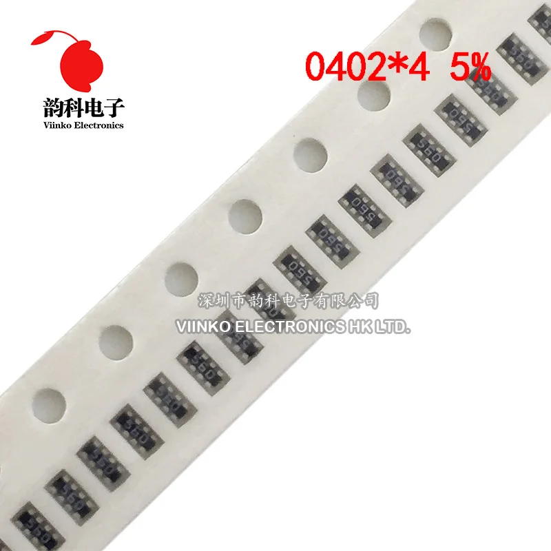 100 stks 0402*4 8P4R 2*4 P SMD Netwerkweerstand array 0 ~ 1 M 1 10 22 47 100 220 330 470 1 K 2.2 K 4.7 K 10 K 22 K 47 K 100 K 220 K 470 K ohm