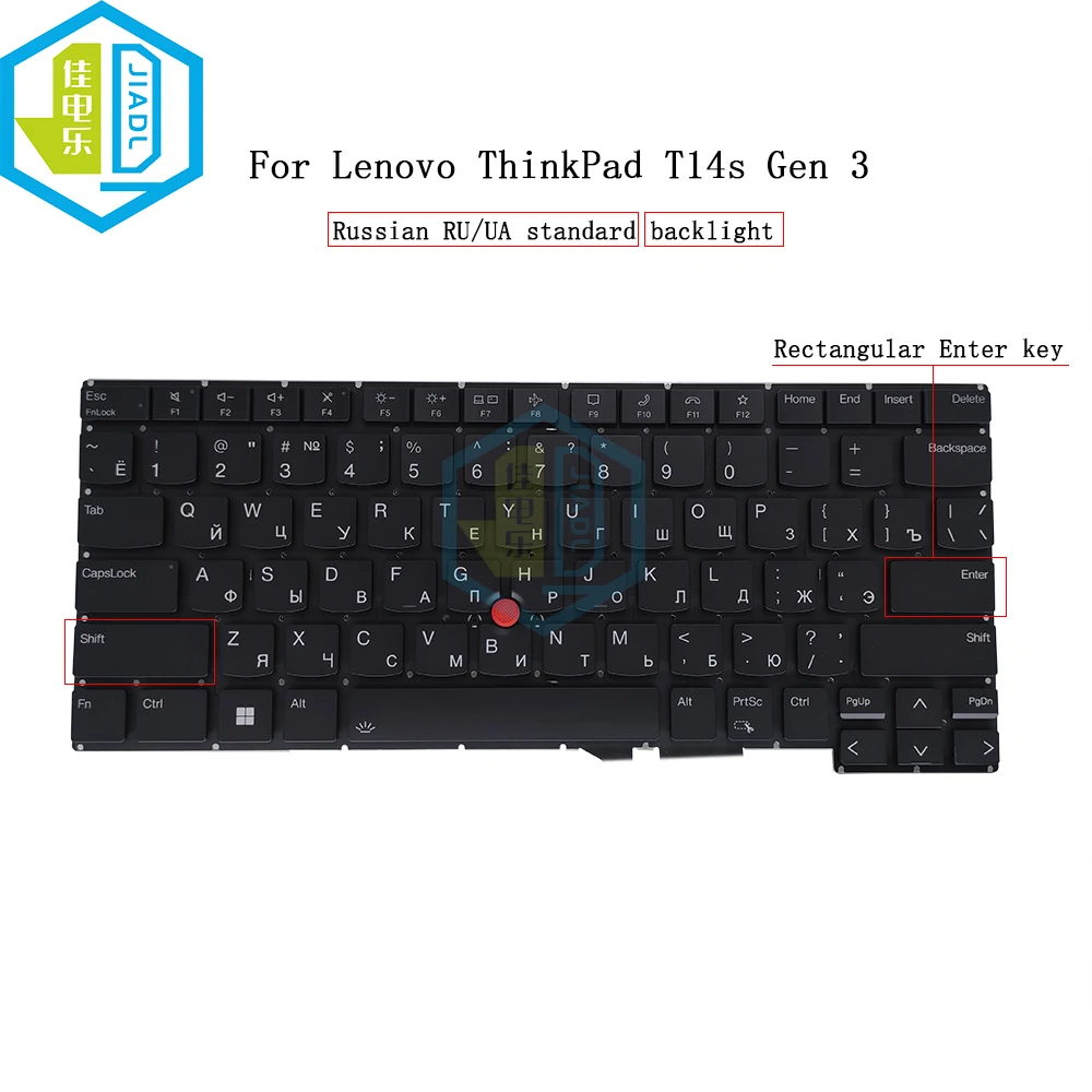 Imagem -02 - Teclado Retroiluminado para Lenovo Thinkpad Teclados Trackpoint Backlight Eua ru dm Dinamarquês gk T14s Gen 21bs 21cq Sn21d68484