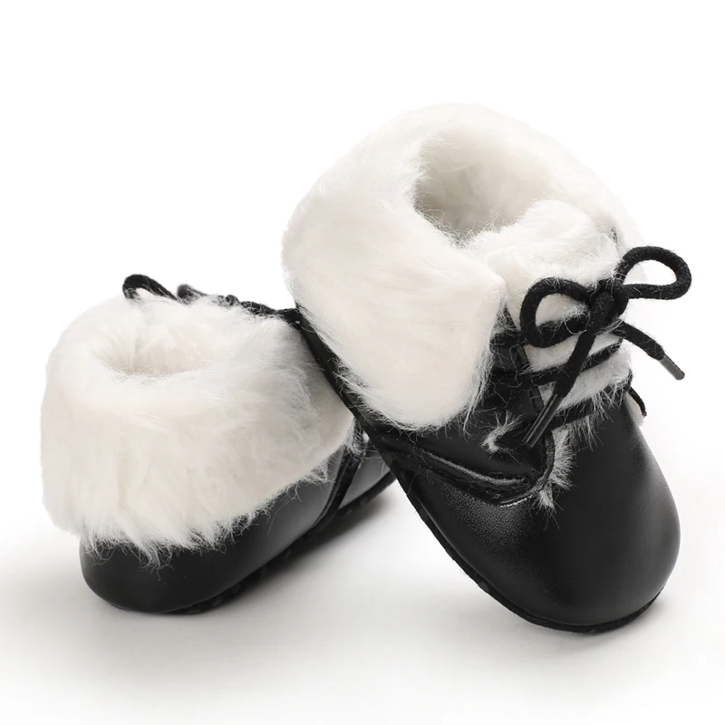 Autumn and Winter 1-Year-Old Plush Baby's and Baby's Cotton Shoes, Cowhide Soft-Soled Walking Shoes, Winter Baby Shoes