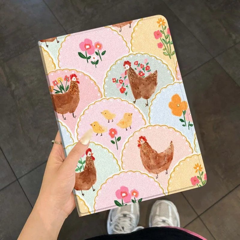 

Cake Art Fruit Plaid Chicken For Samsung Galaxy Tab S7 S8 S9 S10 11 12.4 13.1 FE Plus Lite Inch Cover Tablet Case