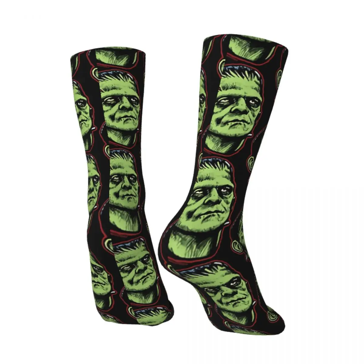 Happy Men\'s Socks Frankenstein Retro Harajuku Horror Movies Street Style Novelty Crew Crazy Sock Gift Pattern Printed