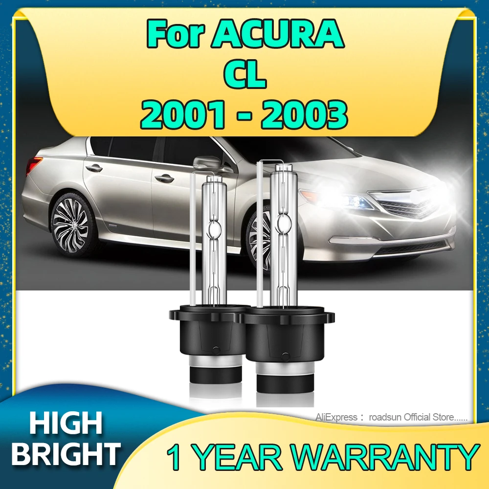 2Pcs 6000K White 35W HID Bulb Xenon Headlight 3800LM D2S D2R Car Lamp Plug and Play For ACURA CL 2001 2002 2003