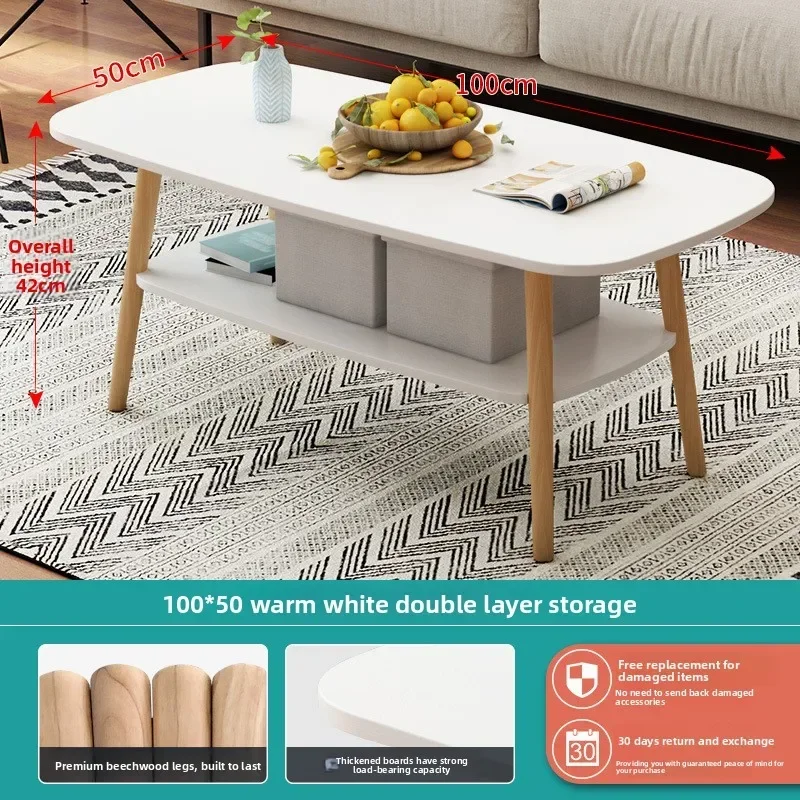 Nordic style coffee table living room sofa side tea table small apartment household storage small coffee table Durable