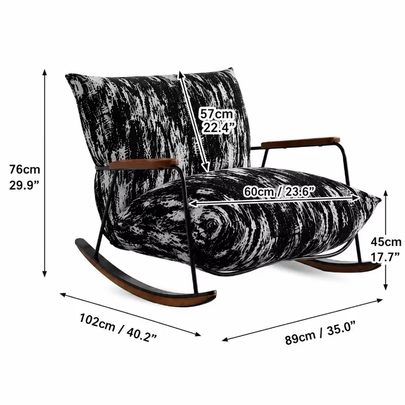 Leisure rocking chair, suitable for home furniture, living rooms, hotel apartments, and reception areas