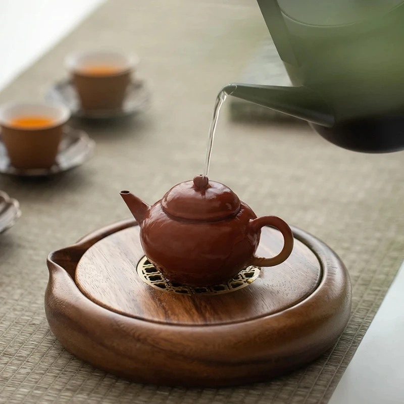 Multifunctional Gongfu Tea Tray Smooth Surface Tea Table Solid Wood Dry Soaking Platform Home Decor Serving Tray