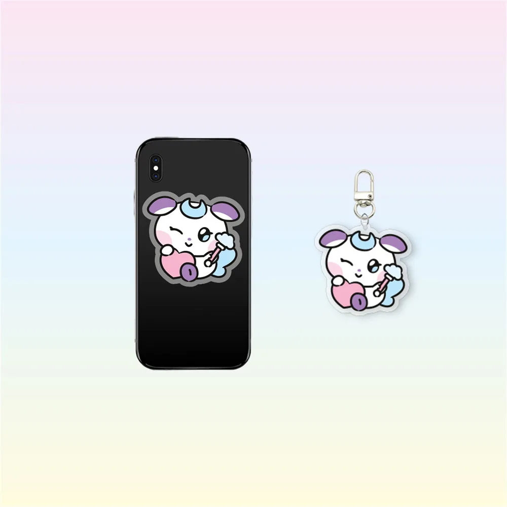 2 قطعة/المجموعة Kpop ATEEZ Mighteez حامل هاتف أكريليك كيرينغ الكرتون نمط المفاتيح ملحقات الهاتف Hongjoong San Yunho المشجعين هدية #6