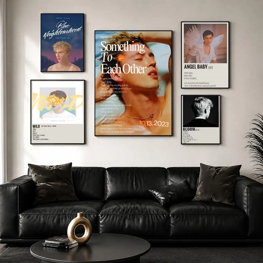 T-Troye Sivan Poster High Quality Sticker Self Adhesive Wall Art for Bedroom Hallway Home Decor