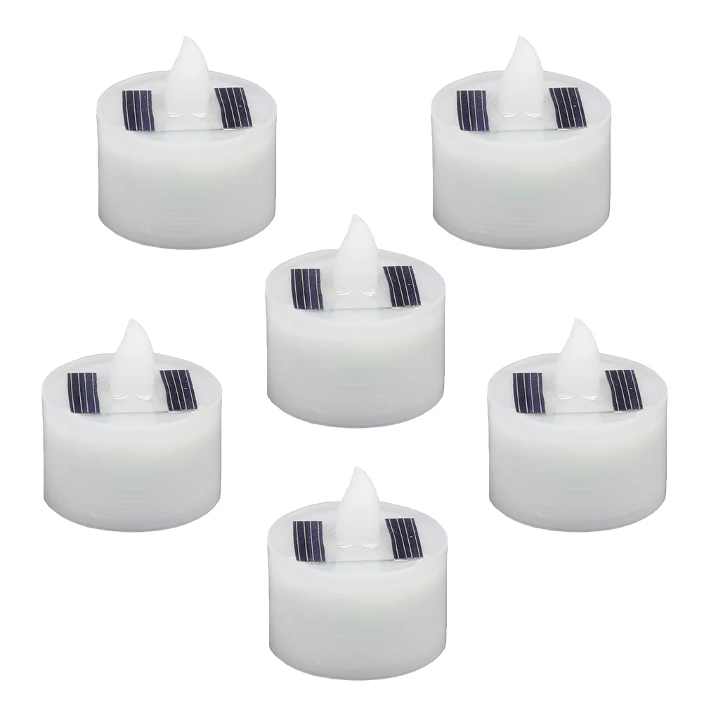 

6 Pcs Waterproof LED Light Safe Solar Lamp Exquisite Candles Plastic Electric Practicable