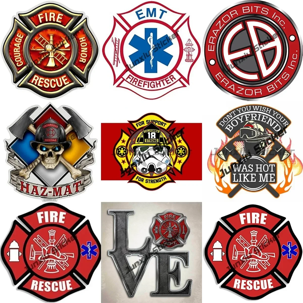 

Firefighter Decal Cross Helmet Axe Firefighter Stickers for Car Accessories Bumper Decals for Car Custom Van SUV Camper Bumper