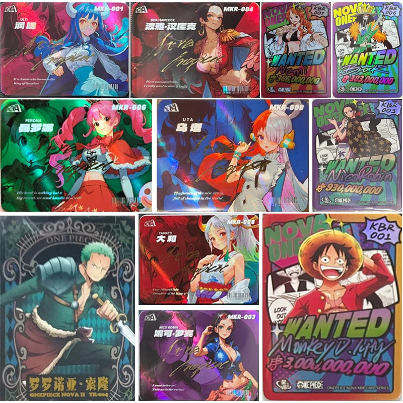 Anime One Piece rufy Zoro Nami Sanji Robin Franky Brook Hancock Yamato Uta carte da collezione regali di compleanno giocattoli per bambini