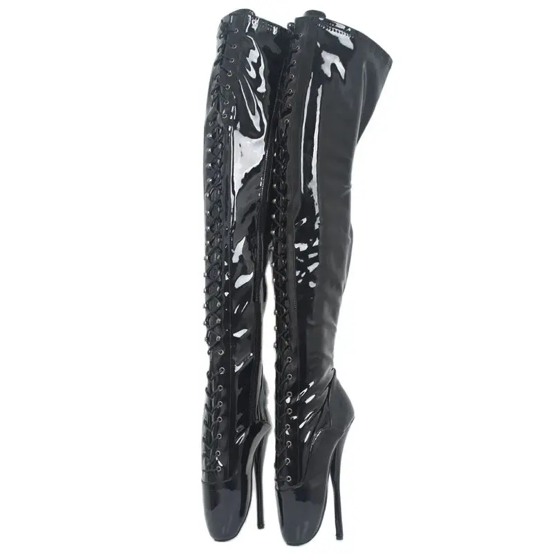 

2022 New 18CM Super High Ballet Heel Boots Over-the-Knee Boots Custom Shaft Length Size 36-46