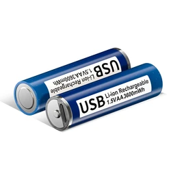 PALO 1.5V AA batteria al litio USB 3600mWh batteria ricaricabile agli ioni di litio per fotocamere produttori di giocattoli elettrici vendite dirette