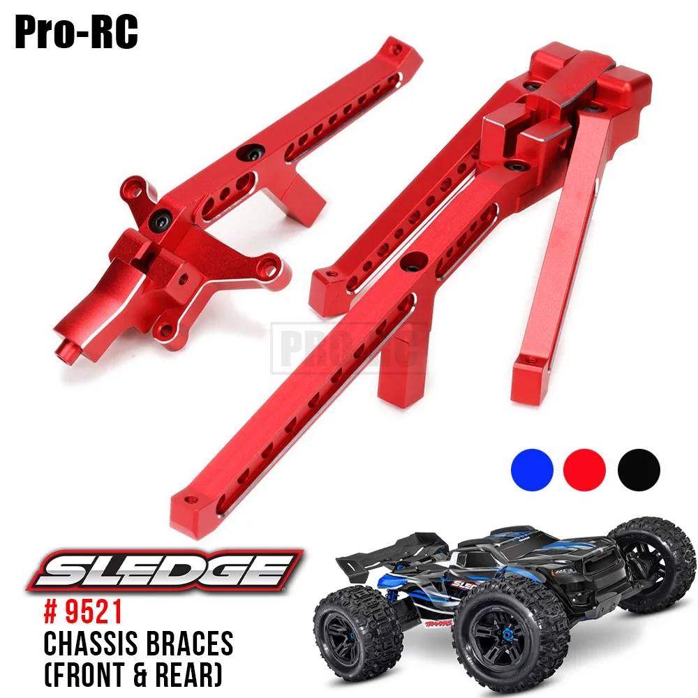 1Set Aluminum Front & Rear Chassis Brace Tower 9520 9521 For 1/8 Traxxas SLEDGE 95076 Off-Load RC Car Parts