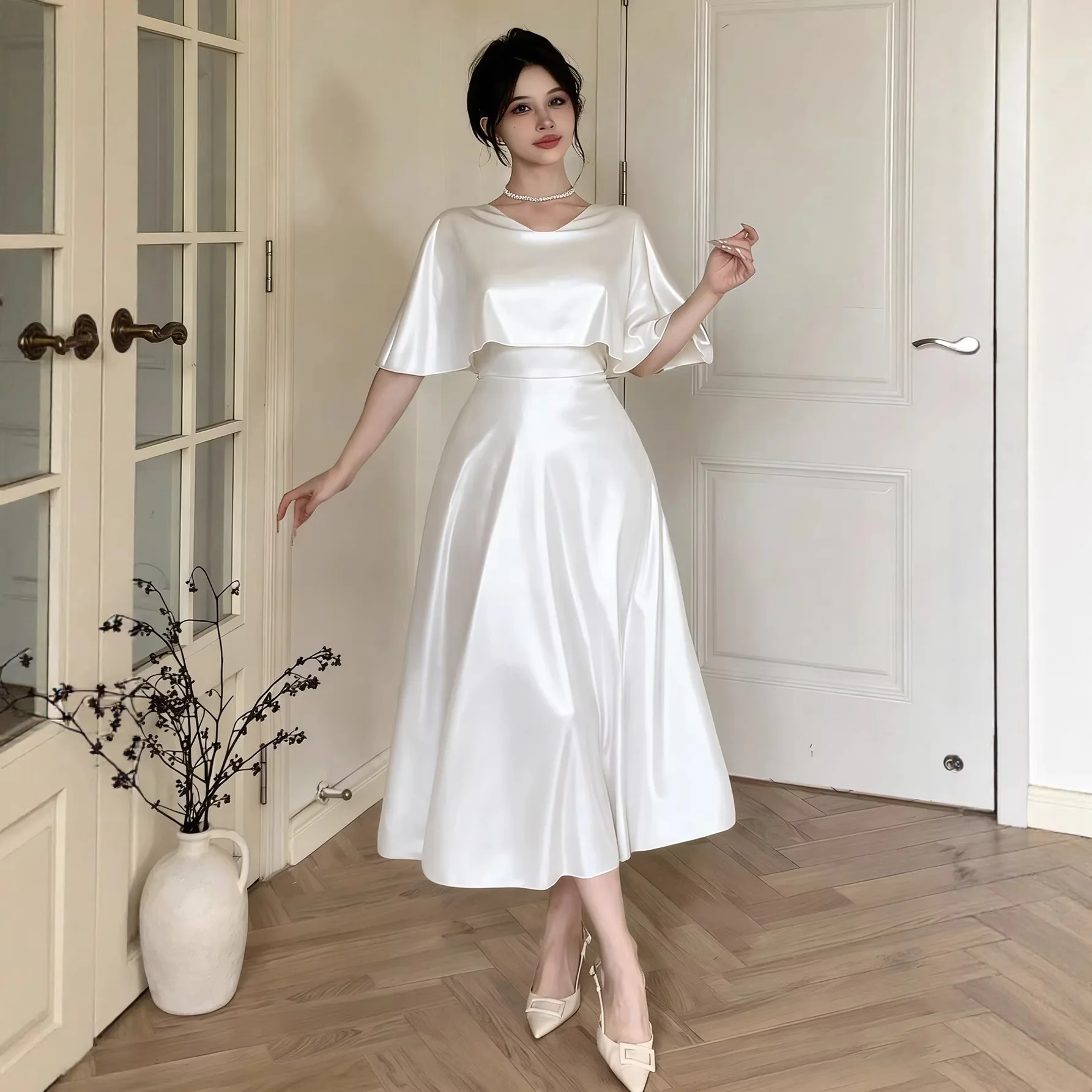 Plus Size Dress Solid Elegant Loose Homewear High Quality Robe Evening Dress Wholesale
