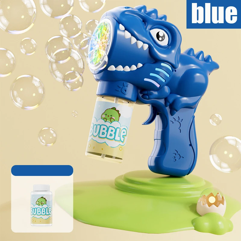 6/44Hole Dinosaur Bubble Gun Kids Toy Bubbles Machine Automatic Soap Blower with Light Summer Outdoor Party Games Children Gift