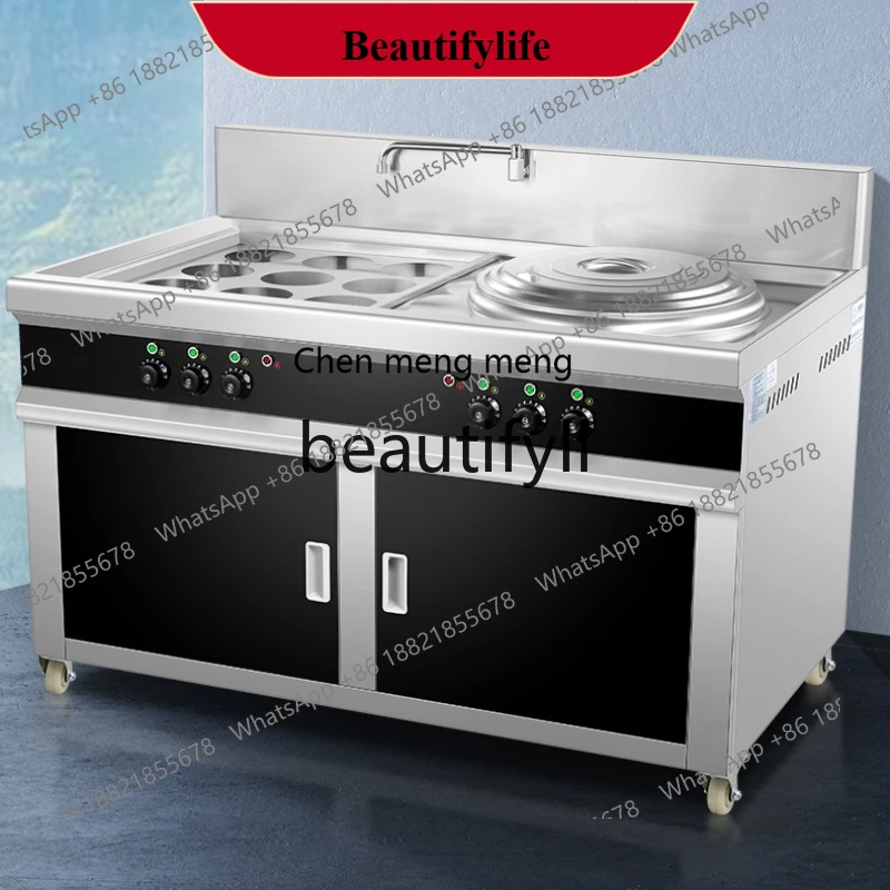 AB02 Multifunctional Double-Head Double-Tub Noodle Cooker Commercial Stainless Steel Electric Heating Soup Pot Insulated Soup St