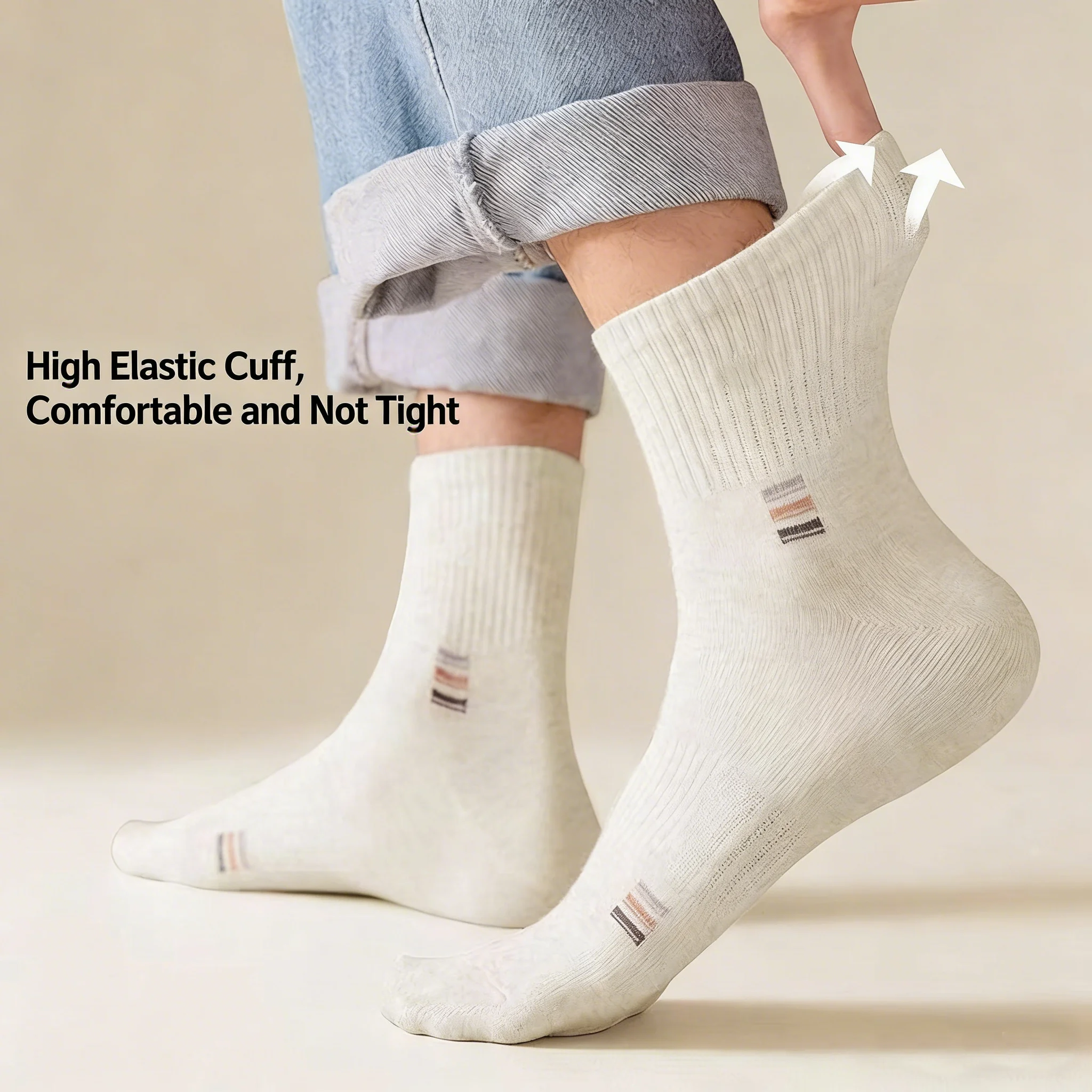 5/10 Paar Unisex Mid-Tube Socken mit Taillenbund 2026 Neu Geruchshemmend Atmungsaktiv Weich Elastisch Business Sport Alltag Vier Jahreszeiten Socken – Detail 14