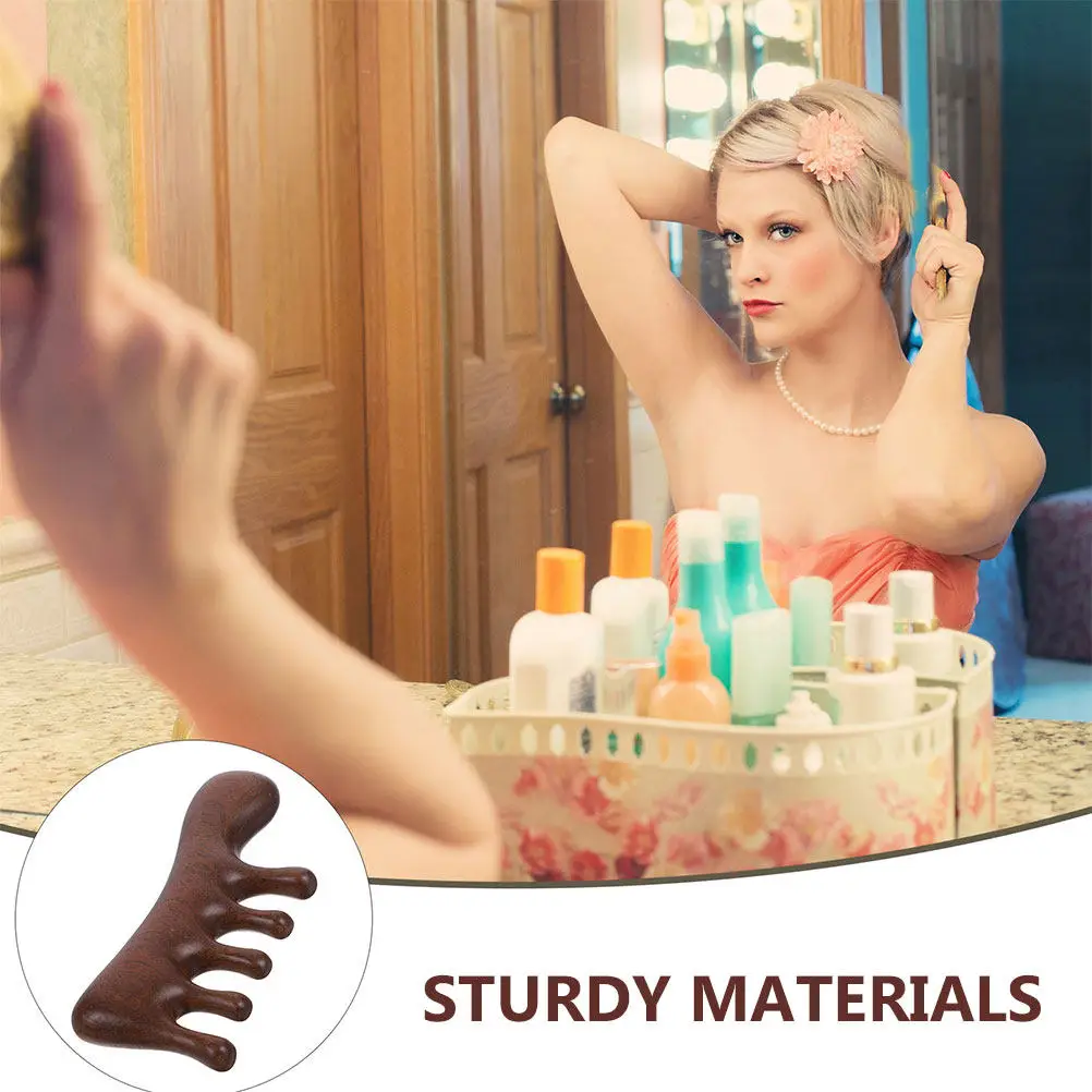 

2Pcs Sandalwood Wooden Massage Comb Wide Tooth Hair Detangler Comb No Static Head Scalp Massager for Daily Use