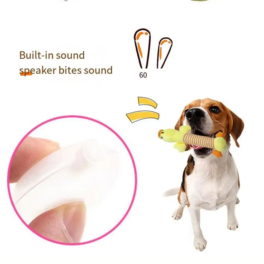 Pet Toys Cute Pet Chewing Teething Toys Cartoon Embroidery Bite-resistant Duck Sounding Toys Elephant Pig Decompression T1I1