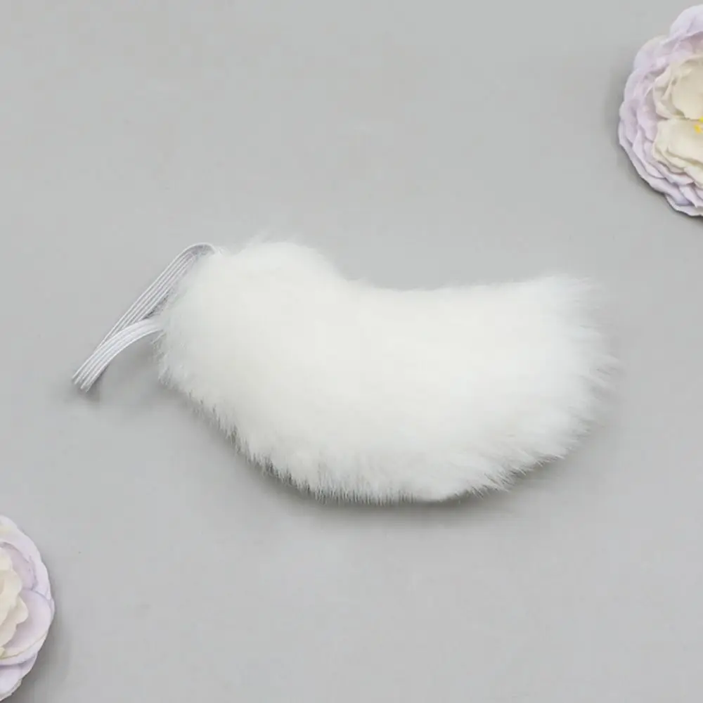 Kawaii القط آذان الذئب 20 سنتيمتر أغطية الرأس الأذن ذيول أسود أبيض المعبود أغطية الرأس القط الأذن لطيف لينة أغطية الرأس لفتاة القطن هدية